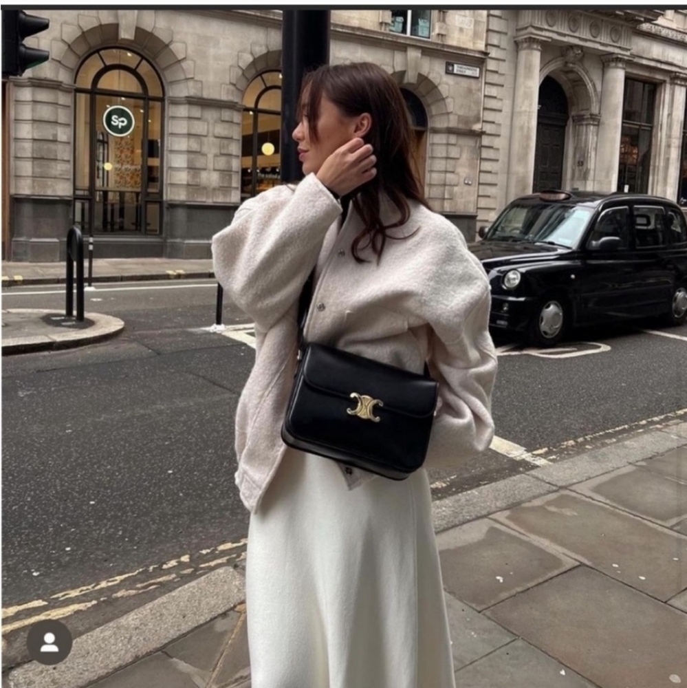 Zara Viral Oversized Bomber Jacket with Pockets Cream/Ecru Boucle - Picture 6 of 16